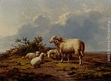 Eugene Verboeckhoven Wall Art - Sheep In The Meadow